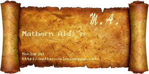 Mathern Alán névjegykártya